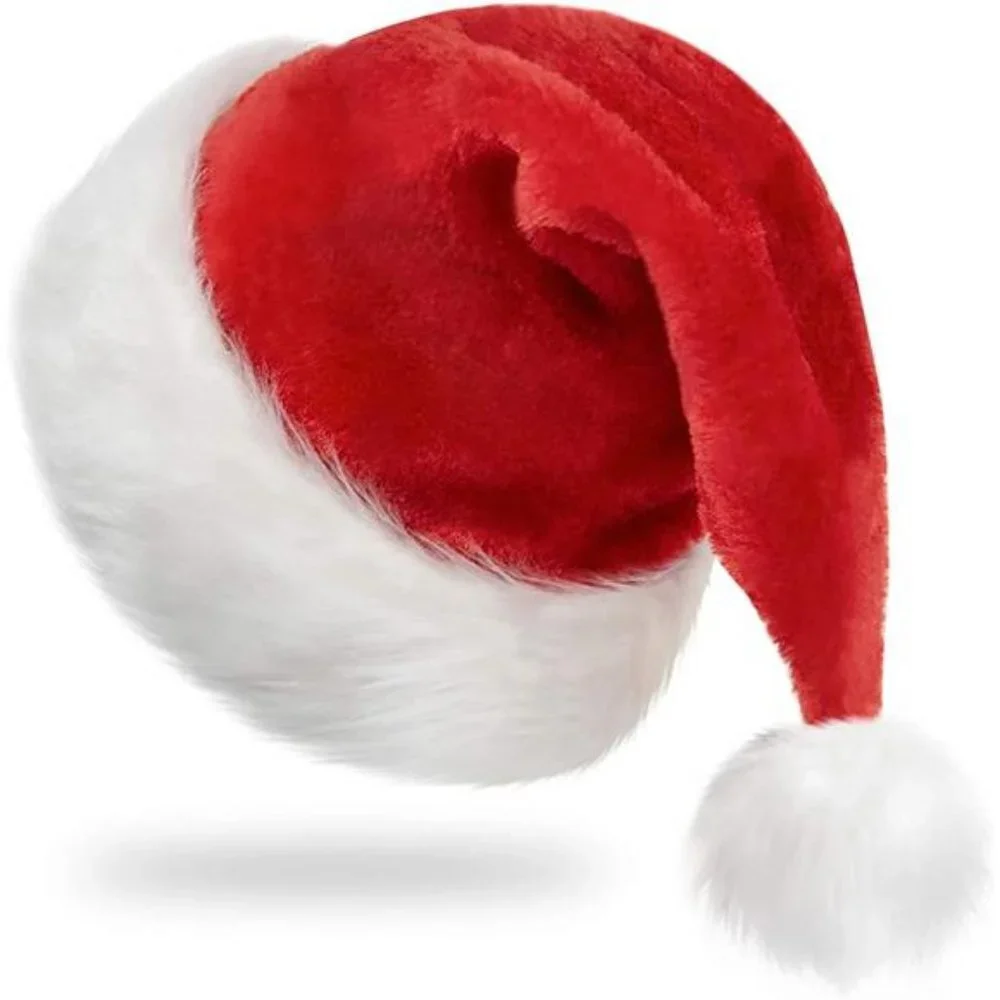 Christmas Hat, Santa Hat, Xmas Holiday Hat for Adults, Unisex Velvet Classic Hat